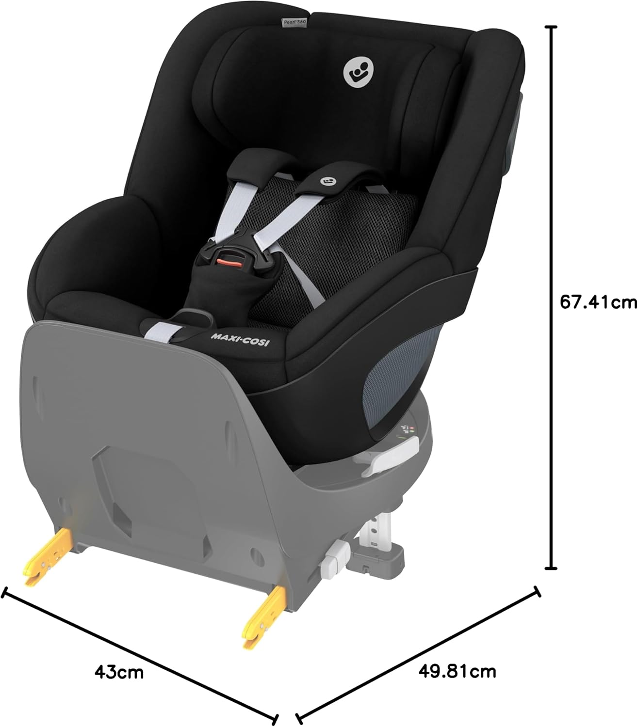Detalle de Maxi-Cosi Pearl 360 silla coche bebe i-Size, silla coche 360 giratoria para bebé y niño ISOFIX, 3 meses - 4 años (