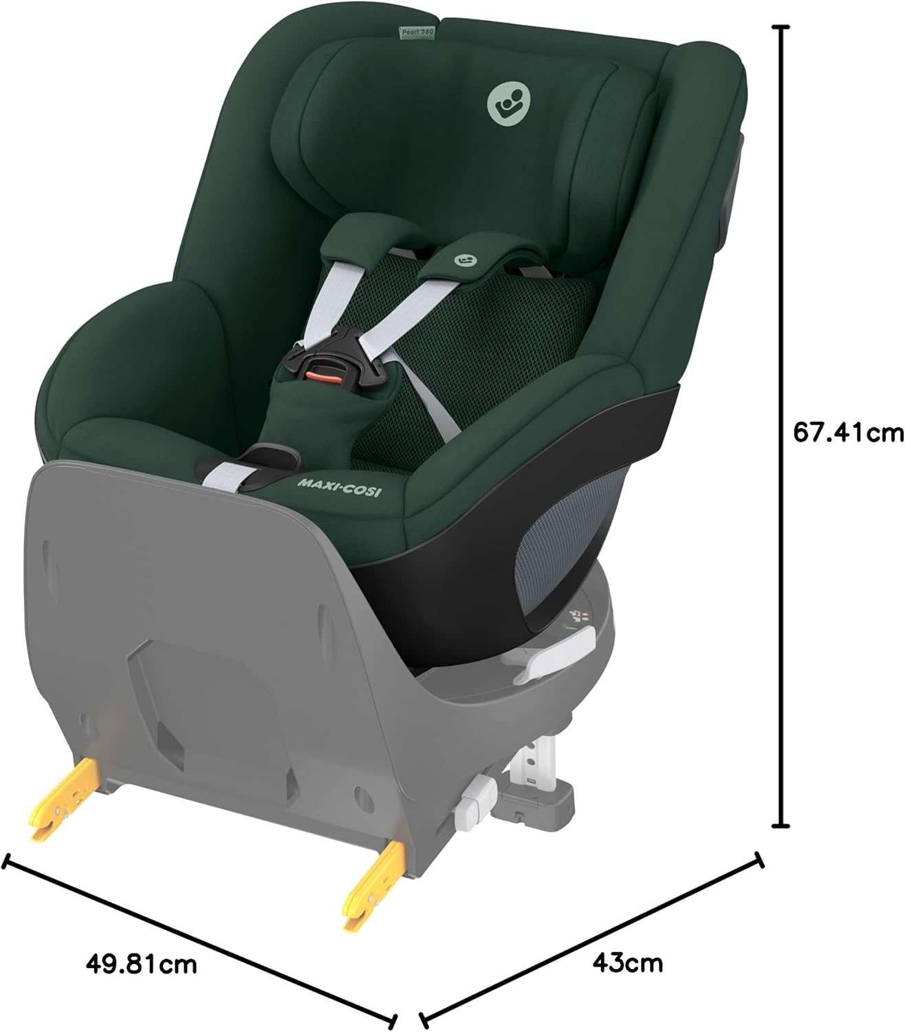 Detalle de Maxi-Cosi Pearl 360 Silla Coche Bebe i-Size, Silla Coche 360 Giratoria para Bebé y Niño ISOFIX , 3 Meses a 4 Años