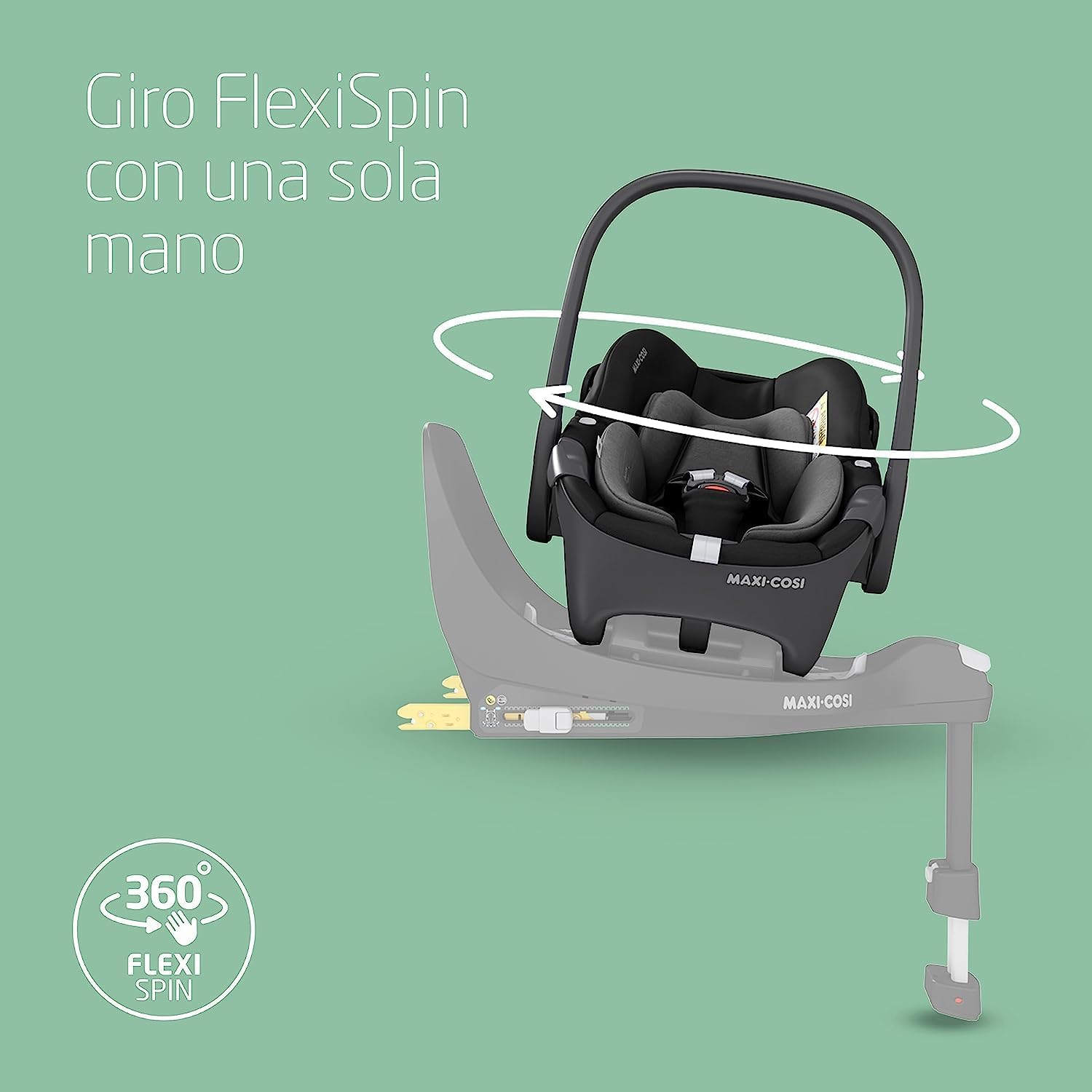 Maxi-Cosi Pebble 360, silla coche bebe i-Size, Silla Coche 360 Recien Nacido con Giro de 360 Grados, 0-15 meses (40-83 cm), C