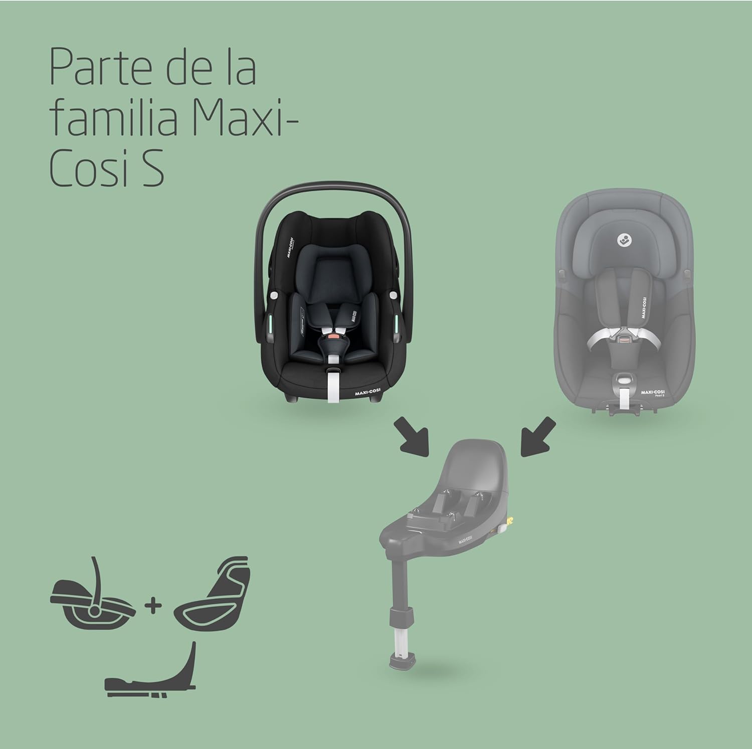Maxi-Cosi Pebble S i-SIze, Silla Coche Bebé, 0-15M, 0-13 kg, 40-83 cm, Silla para Recién Nacido Ligera, Click & Go, Protecció