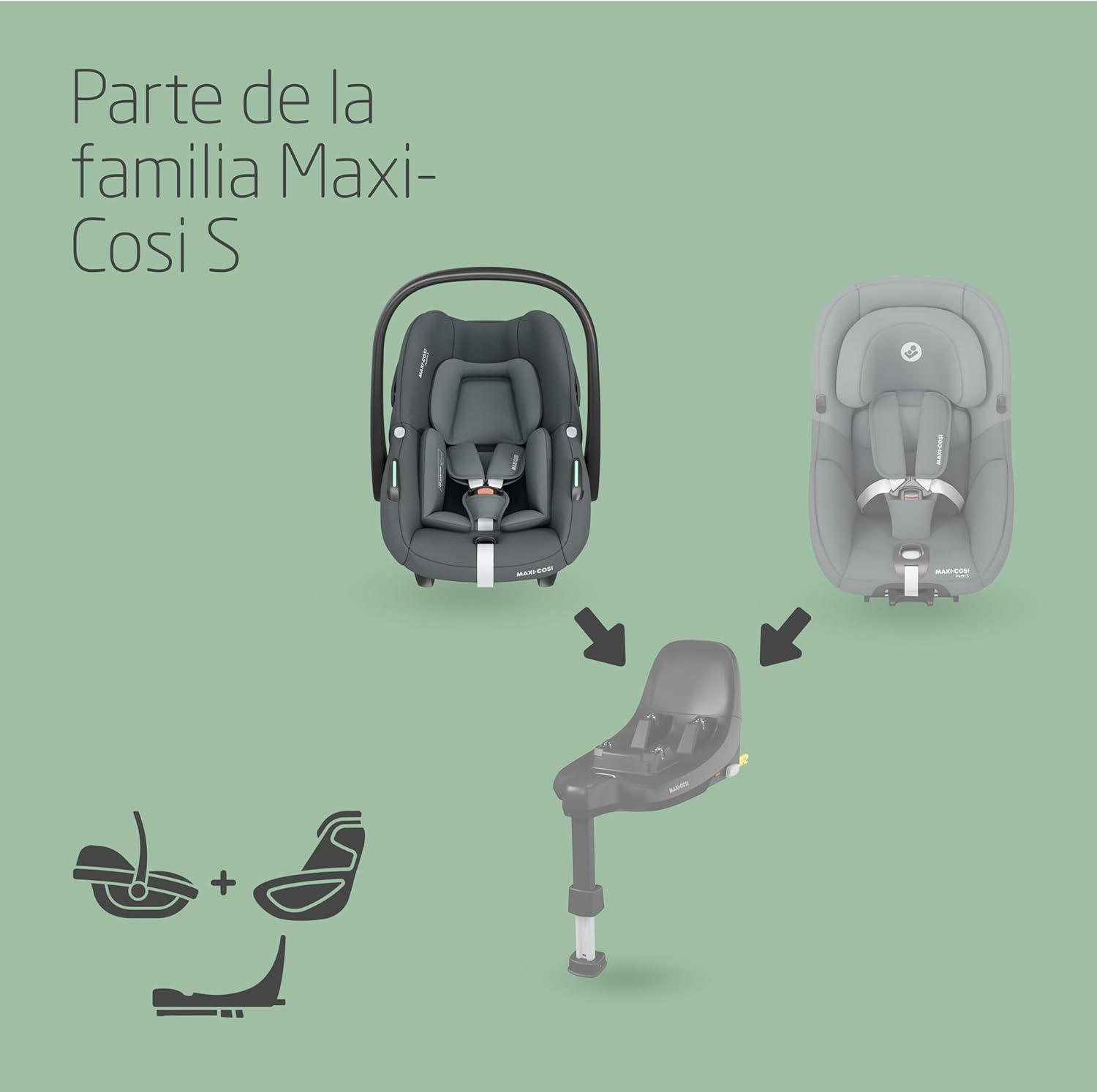 Maxi-Cosi Pebble S i-SIze, Silla Coche Bebé, 0-15M, 0-13 kg, 40-83 cm, Silla para Recién Nacido Ligera, Click & Go, Protecció