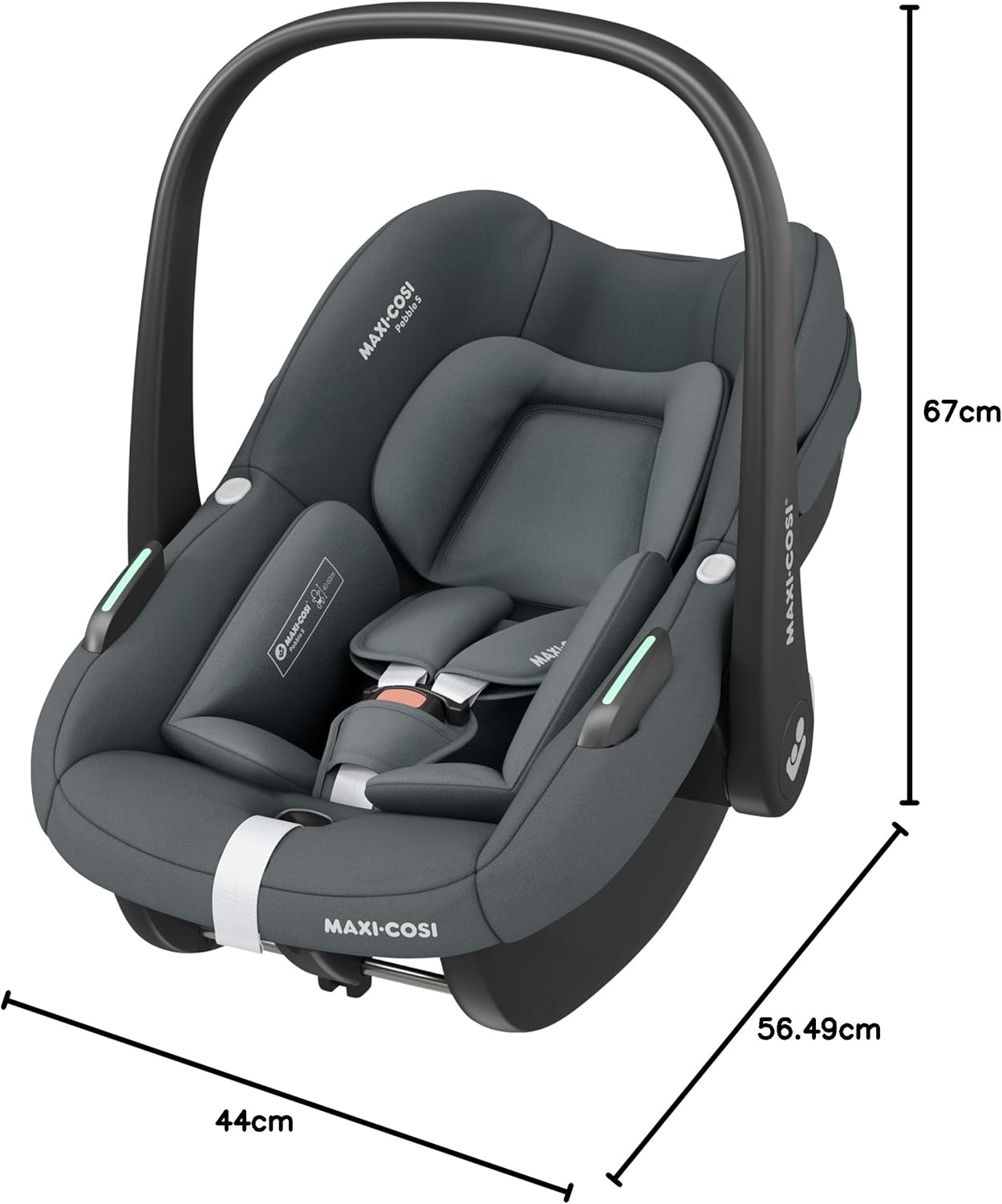 Detalle de Maxi-Cosi Pebble S i-SIze, Silla Coche Bebé, 0-15M, 0-13 kg, 40-83 cm, Silla para Recién Nacido Ligera, Click & Go
