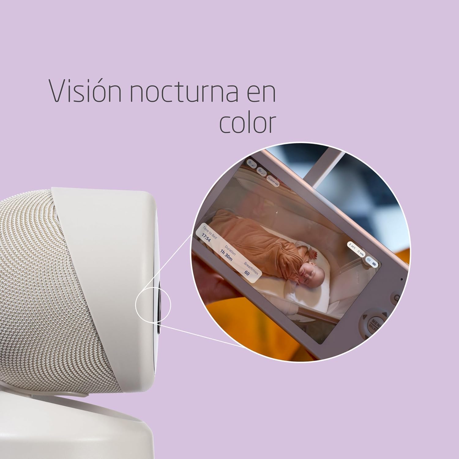 Maxi-Cosi See2 Plus, Cámara vigilancia bebe con visión nocturna, Conexión con app, CryAssist, Vídeo UltraHD (2K), `Pantalla 5