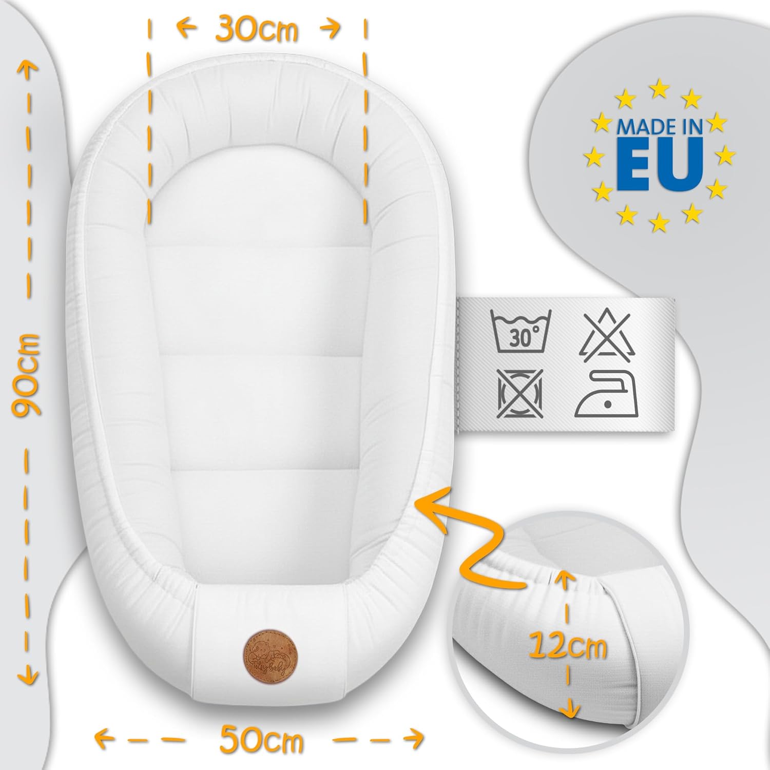 Nido bebé recién nacido 90x50 cm - capullo de colecho reductor cuna algodón cuco ideal para góndola moisés y viaje perfecto p