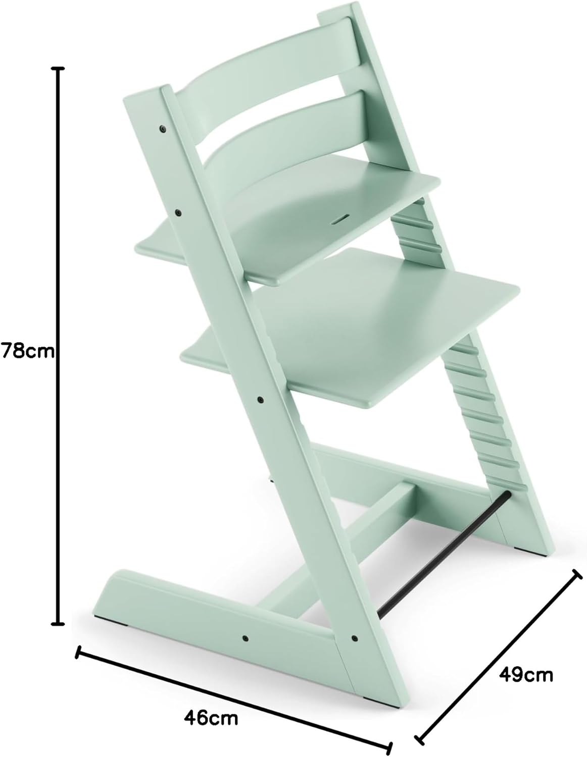 Silla Tripp Trapp de Stokke, Menta Suave - Silla ajustable, evolutiva para recién nacidos, niños y adultos - Práctica, cómoda