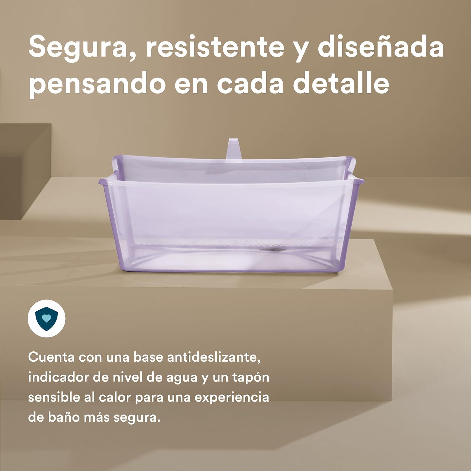 Stokke Flexi Bath, Lavender - 64 x 24 x 34 cm - Bañera plegable para recién nacidos y bebés, liviana, resistente y fácil de g