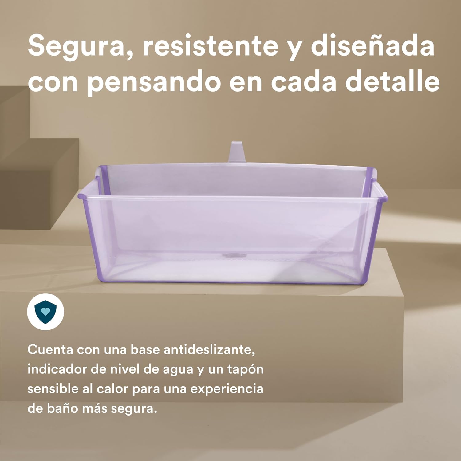 Stokke Flexi Bath X-Large, Lavender - Bañera plegable para bebé - Ligera, duradera y fácil de guardar - Práctica para usar en