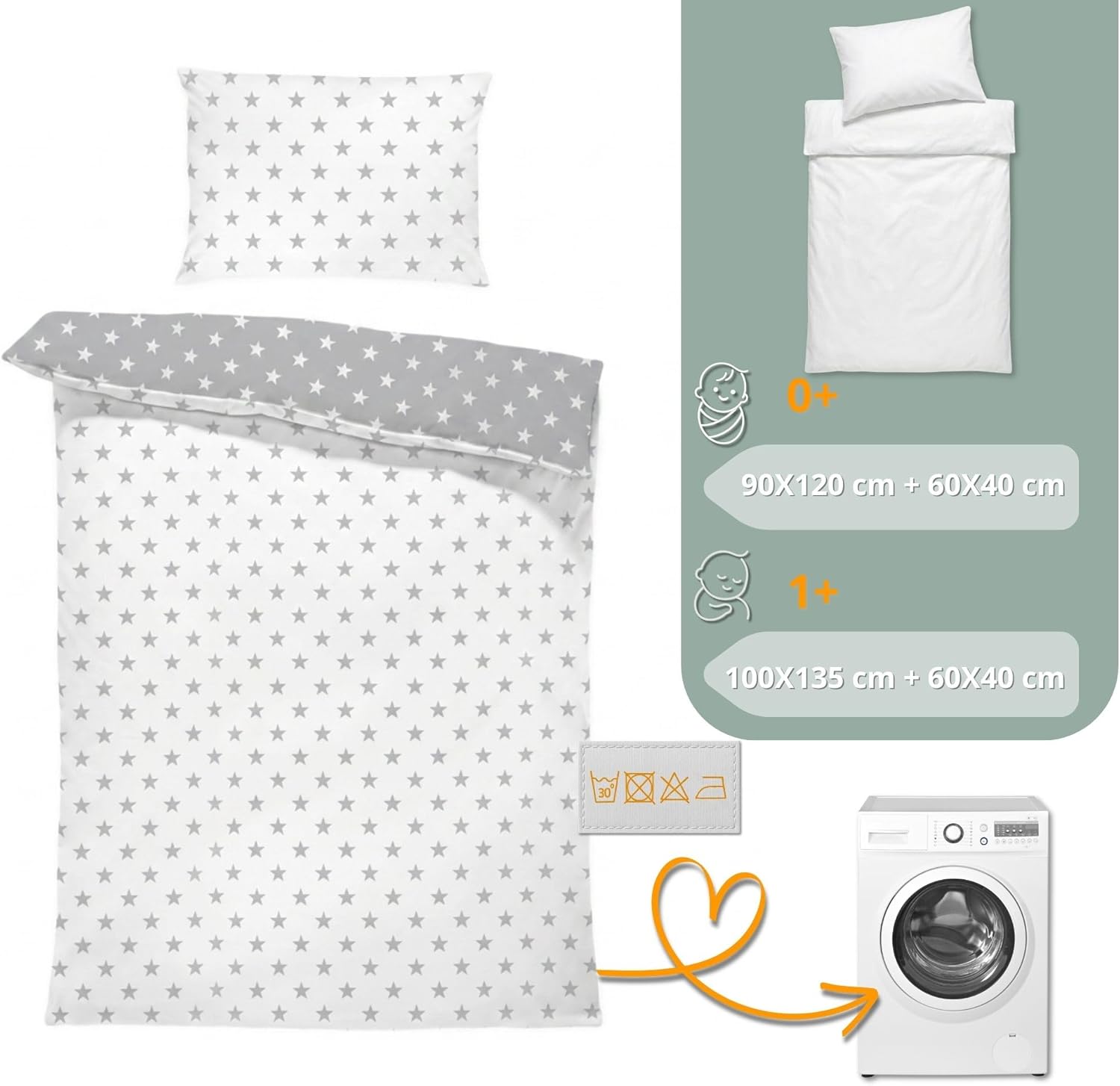 Totsy Baby Funda nordica Infantil 90x120 cm para Cuna 60 - algodón Saco nordico y Cubre de edredon Cama para niños y niñas Ju