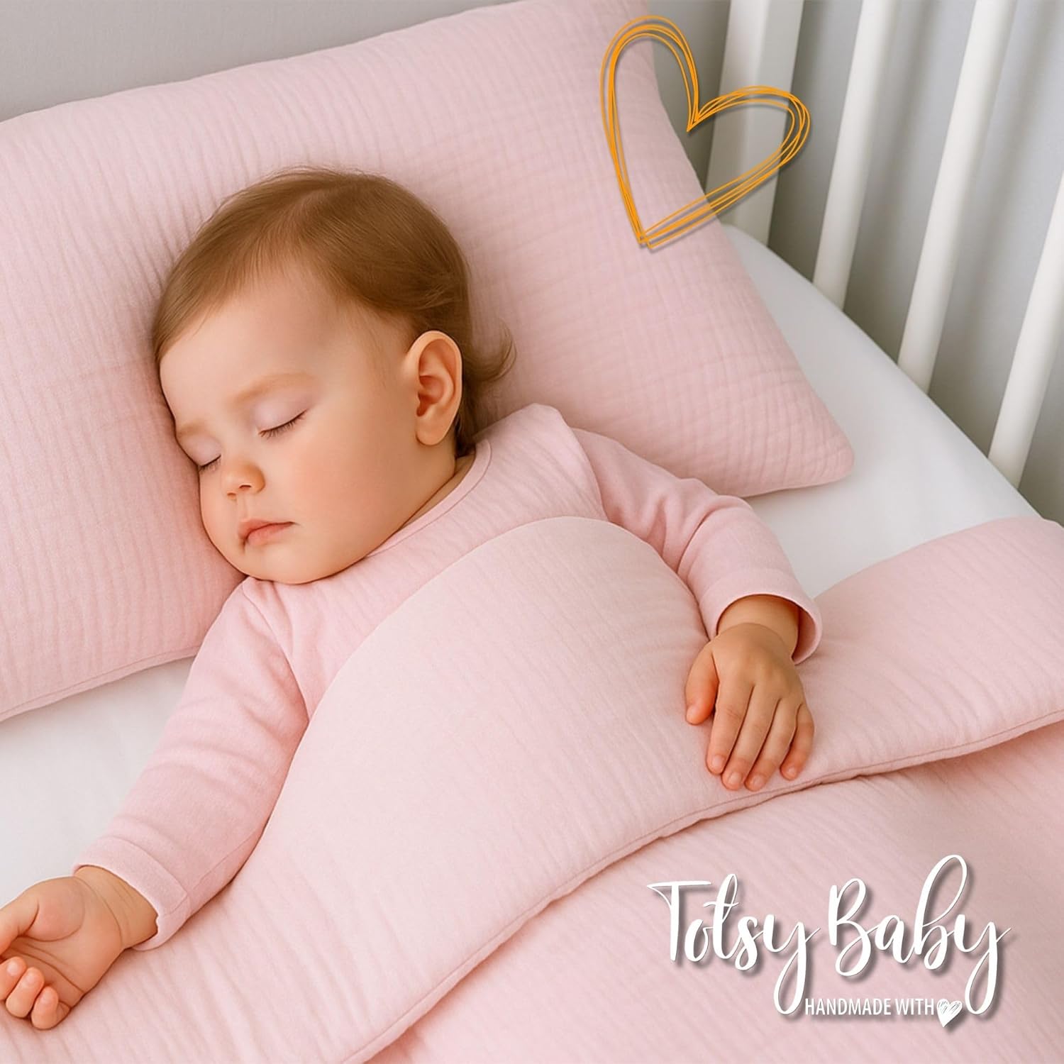 Totsy Baby Muselina Funda nordica Infantil 100x135cm para Cuna 70 - algodón Saco nordico y Cubre de edredon Cama para niños y