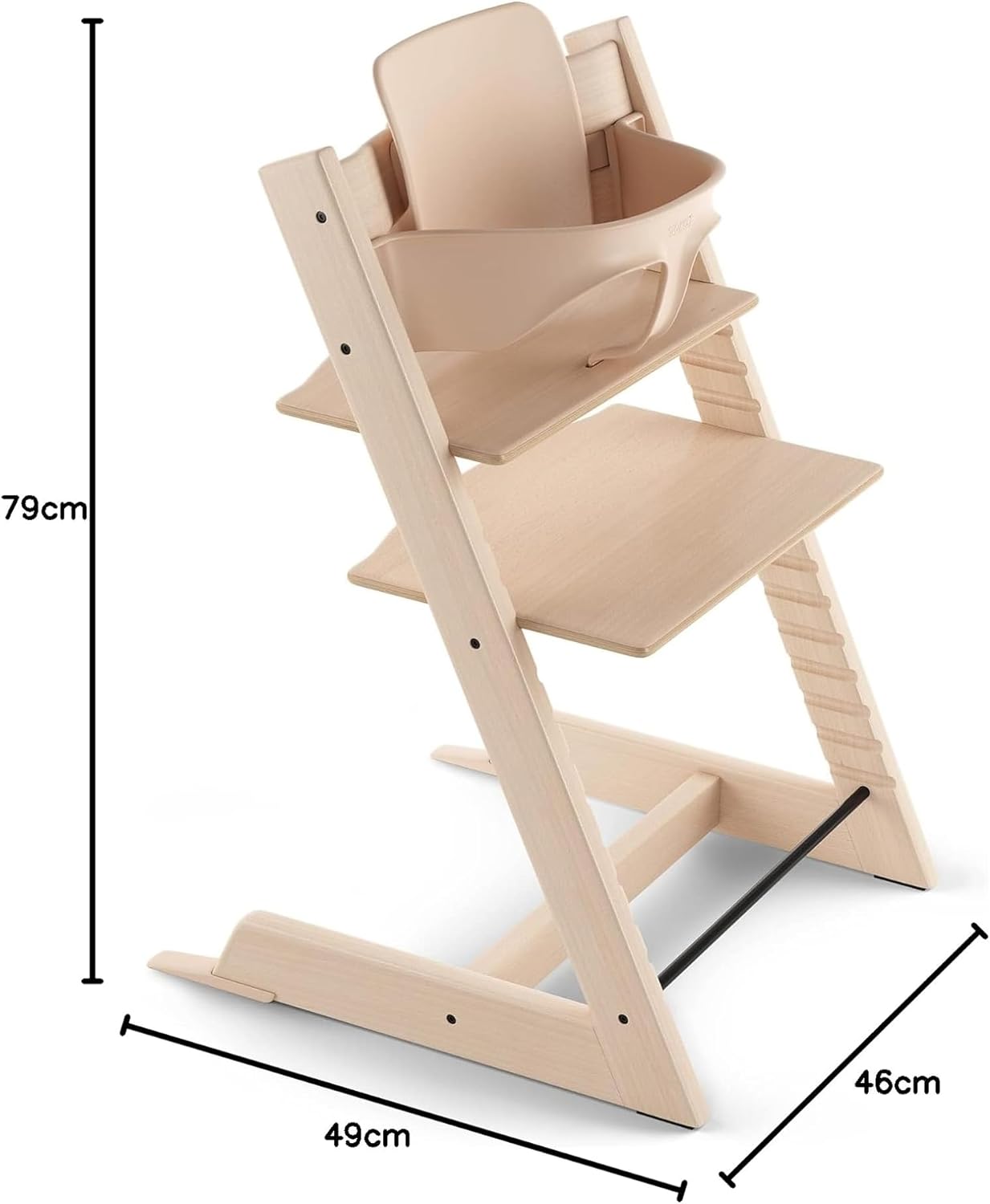 Trona Tripp Trapp de Stokke con Baby Set, Natural - Silla ajustable y evolutiva para niños y adultos - Ergonómica & diseño at