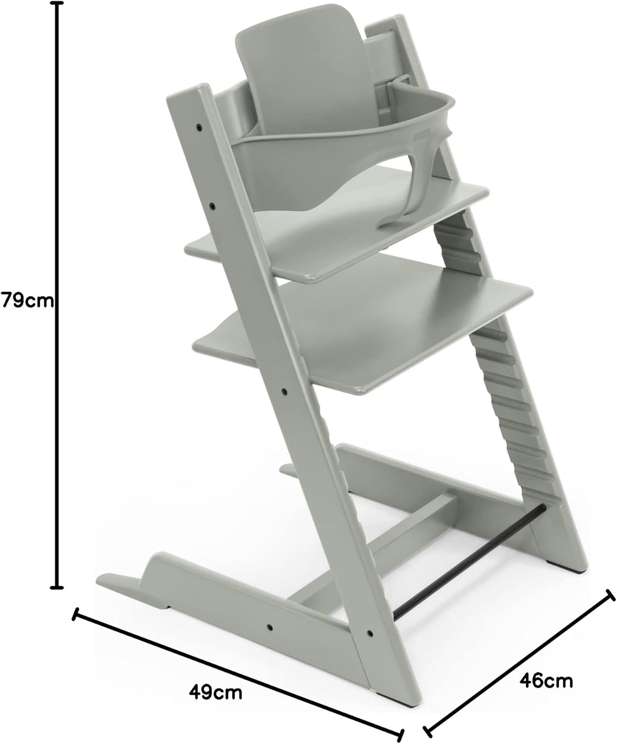 Trona Tripp Trapp de Stokke con Baby Set, Verde Glaciar - Silla ajustable y evolutiva para niños y adultos - Ergonómica & dis