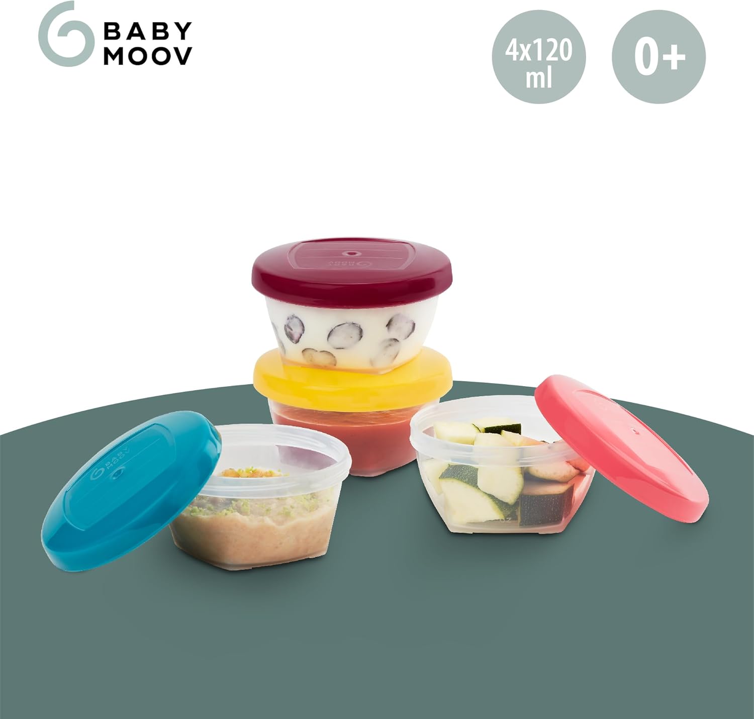 Babymoov Babybols Pack de 4 envases de conservación, tamaño 120 ml - característica 4