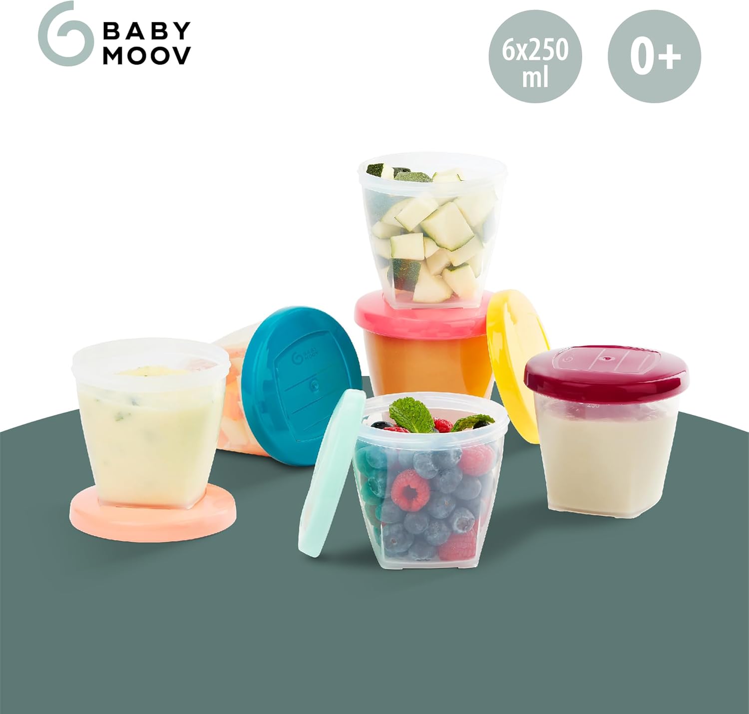 Babymoov Babybols - Pack de 6 contenedores de conservación, 250 ml, Multicolor - característica 4