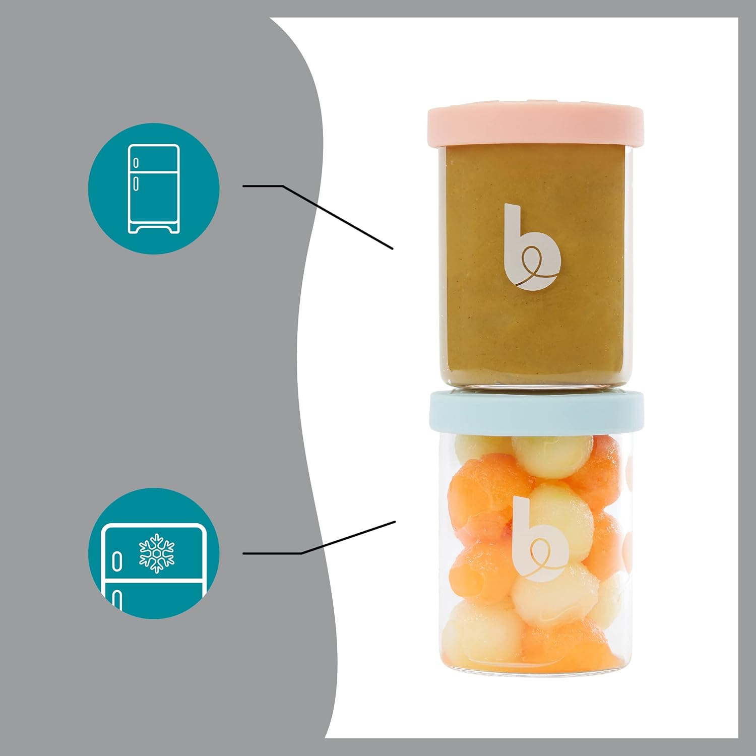 Babymoov ISY BOWLS - 6 botes de conservación de cristal 250ml - imagen 5