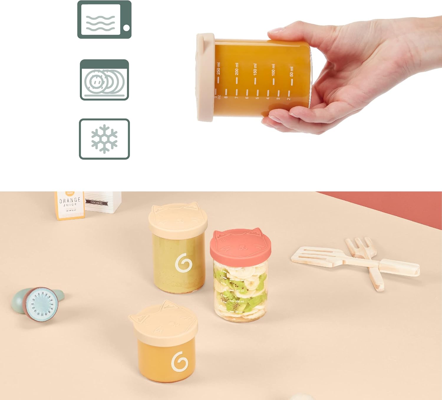 Babymoov ISY BOWLS - 9 botes de conservación de cristal 250ml y 120ml - imagen 5