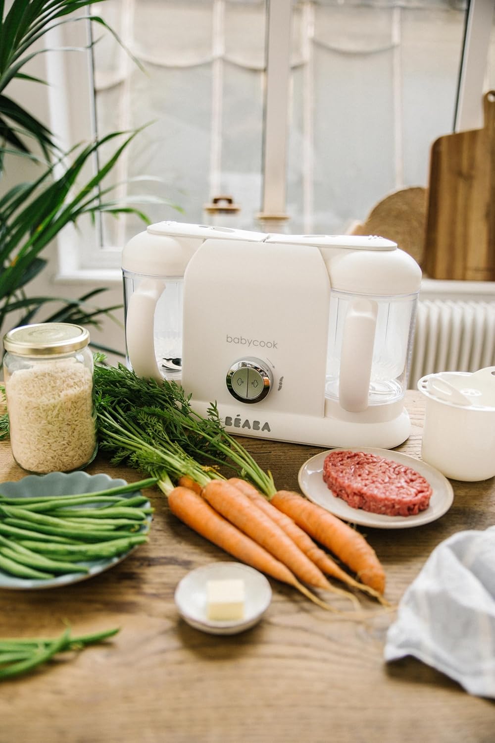BÉABA Babycook Duo, Robot de cocina infantil 4 en 1, Tritura, cocina y cuece al vapor, Rápido en 15 minutos, Comida casera pa
