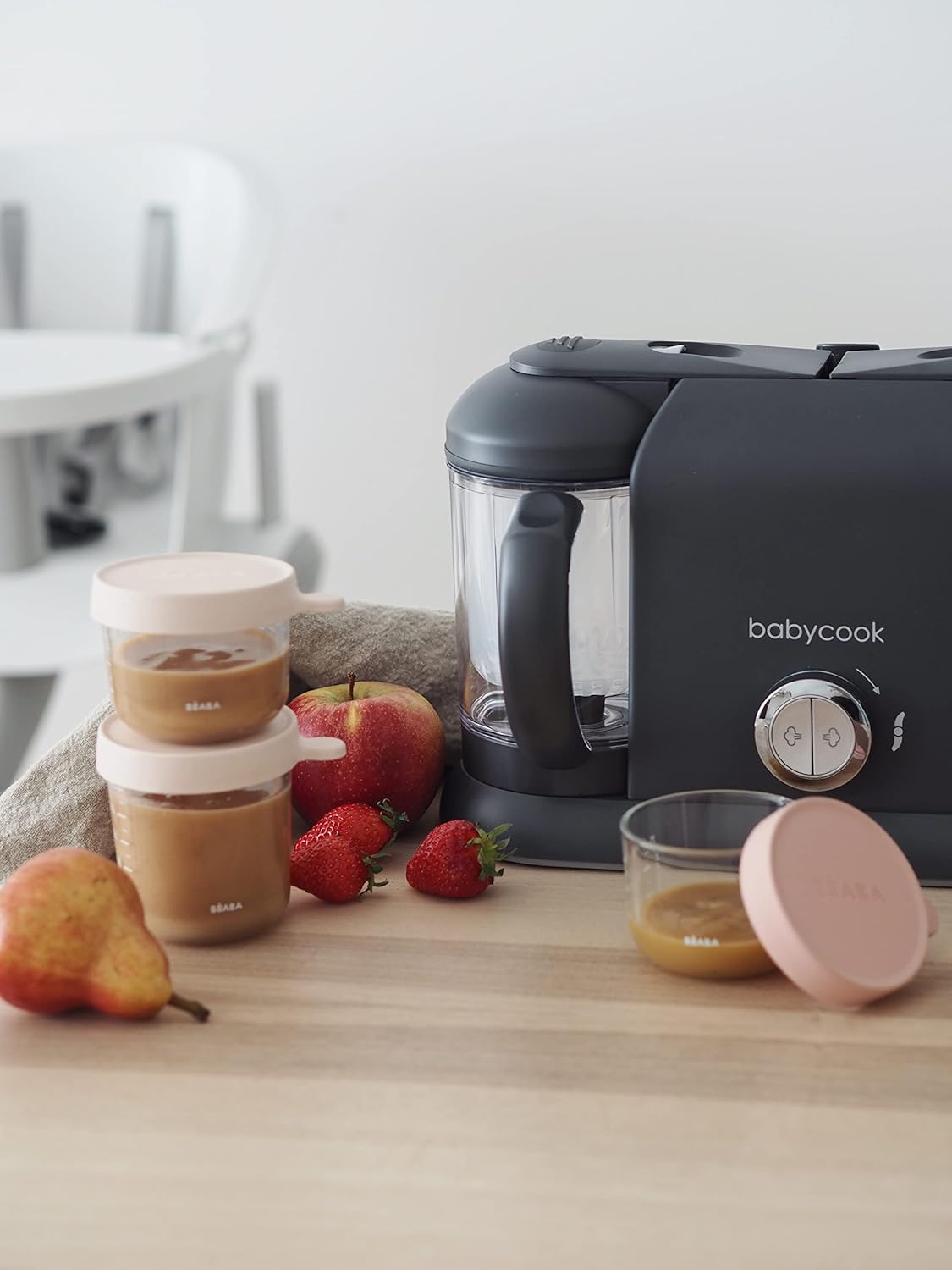 BÉABA Babycook Duo, Robot de cocina infantil 4 en 1, Tritura, cocina y cuece al vapor, Rápido en 15 minutos, Comida casera pa