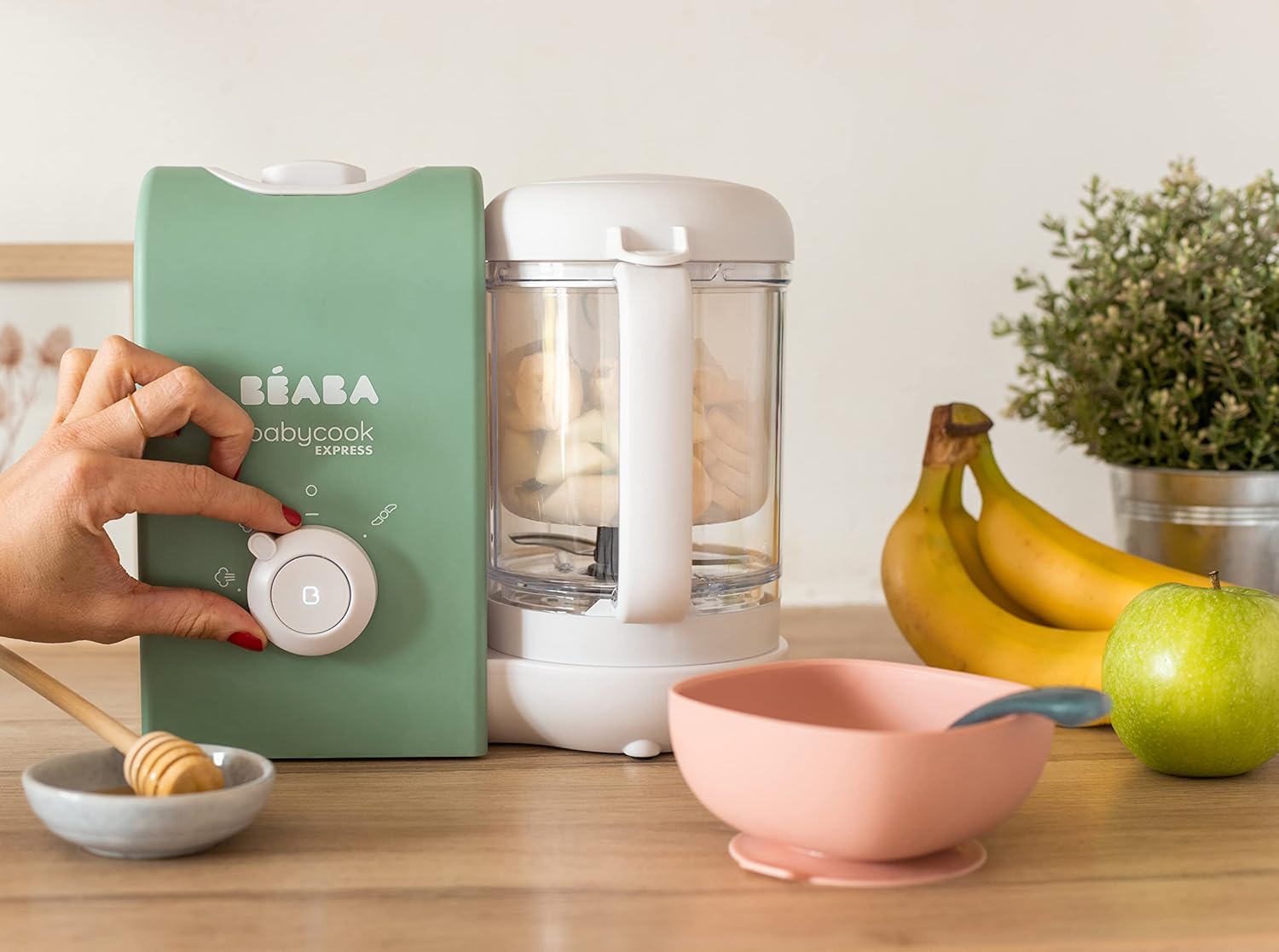 BEABA, Babycook Express, Robot Bebé 4 en 1 Batidora de cocina, cocción Express 15 min, mezcla a medida, cocción al vapor suav