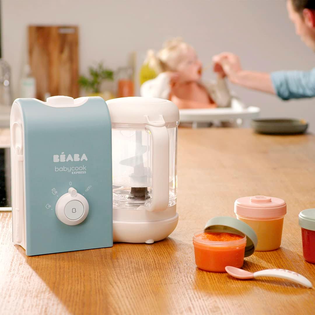 BEABA, Babycook Express, Robot de cocina infantil 4 en 1, Cocción exprés 15min, Mezcla personalizada, Cocción al vapor sana y
