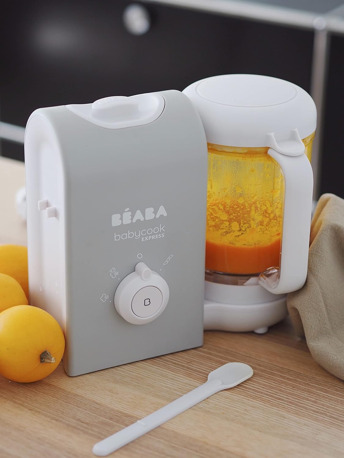 BEABA, Babycook Express, Robot de cocina infantil 4 en 1, Cocción exprés 15min, Mezcla personalizada, Cocción al vapor sana y