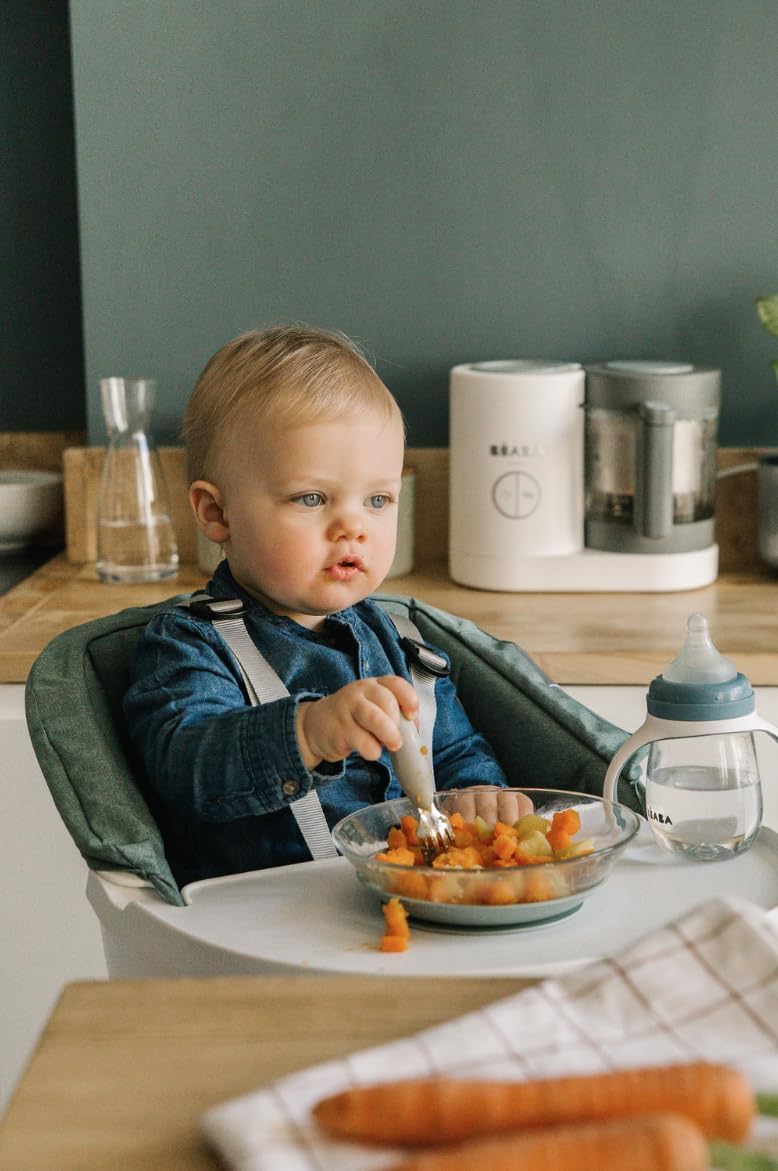 BÉABA Babycook Neo, Robot de cocina infantil, tritura, cocina y cuece al vapor, Rápido en 15 minutos, Recipiente de vidrio y
