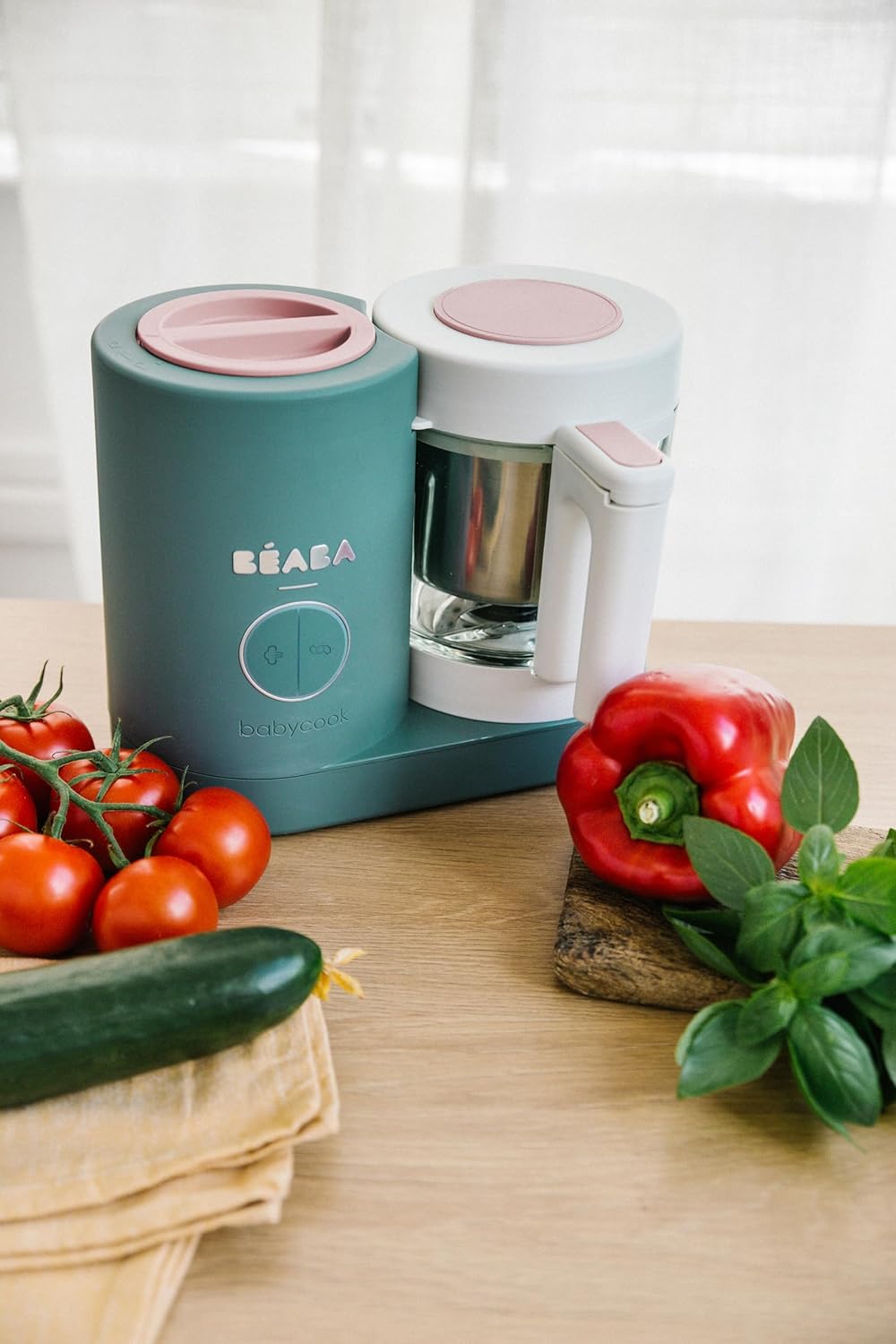 BÉABA Babycook Neo, Robot de cocina infantil, tritura, cocina y cuece al vapor, Rápido en 15 minutos, Recipiente de vidrio y