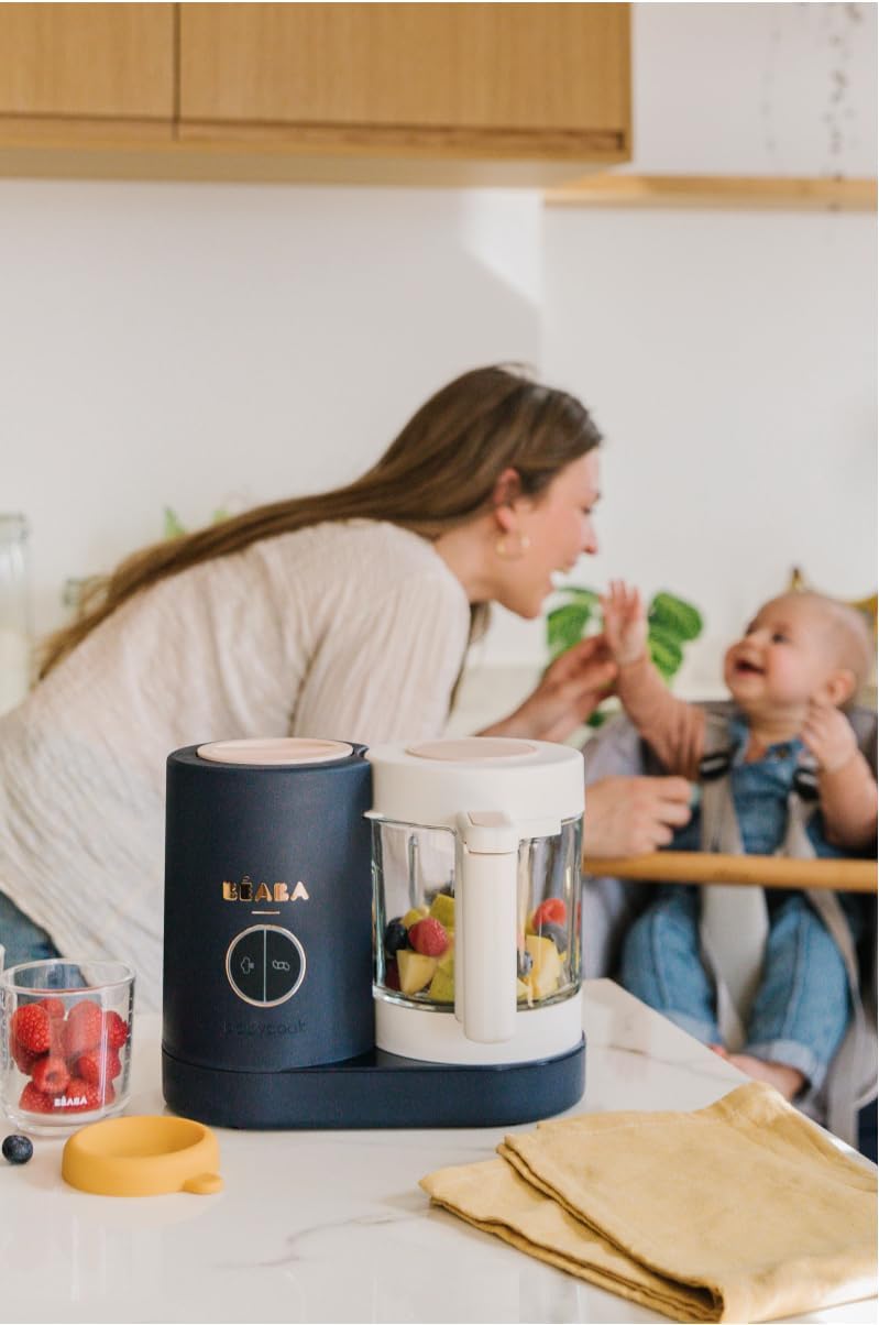 BÉABA Babycook Neo, Robot de cocina infantil, tritura, cocina y cuece al vapor, Rápido en 15 minutos, Recipiente de vidrio y