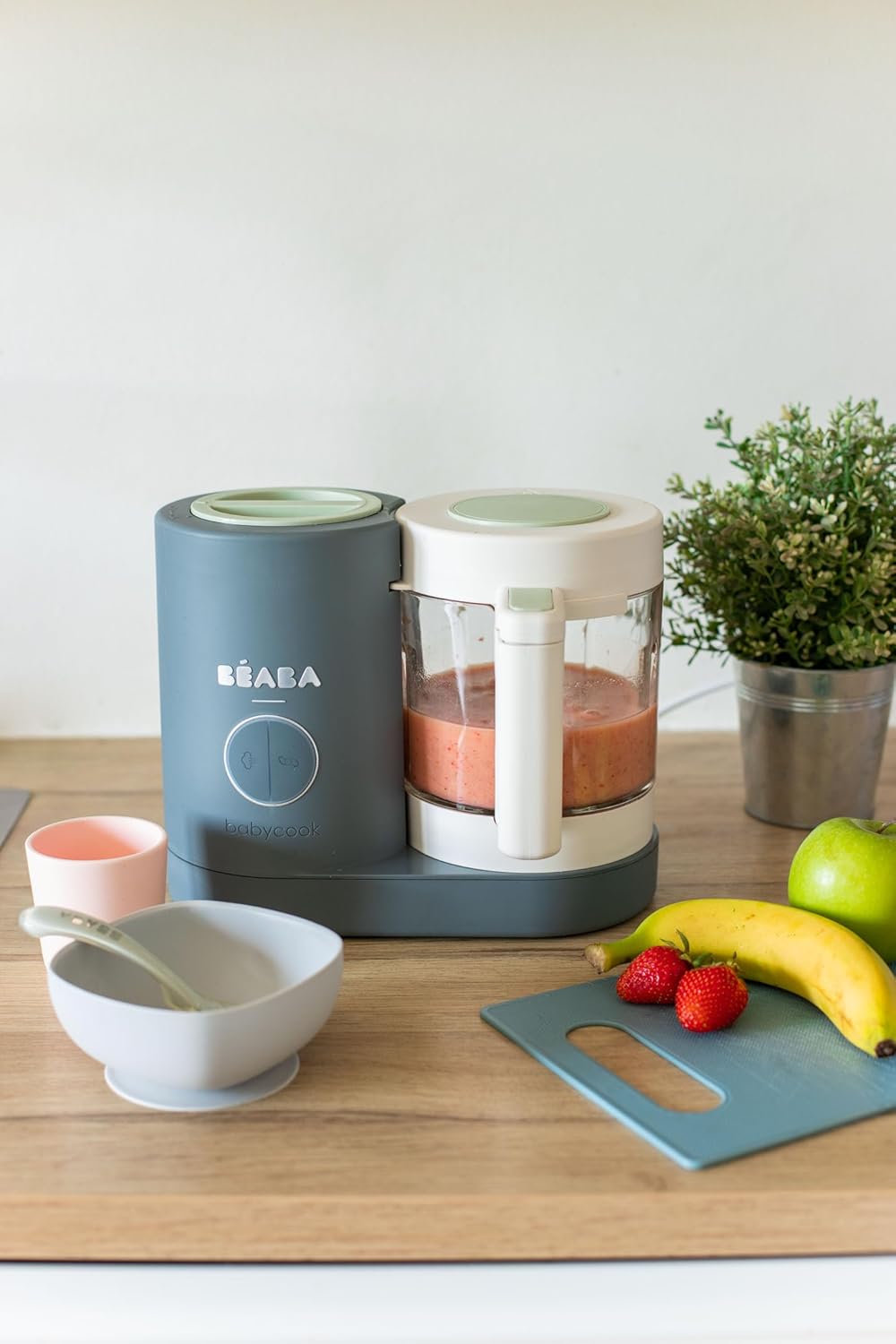 BÉABA Babycook Neo, Robot de cocina infantil, tritura, cocina y cuece al vapor, Rápido en 15 minutos, Recipiente de vidrio y