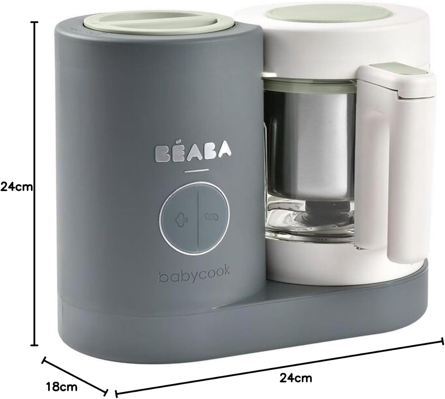 BÉABA Babycook Neo, Robot de cocina infantil, tritura, cocina y cuece al vapor, Rápido en 15 minutos, Recipiente de vidrio y