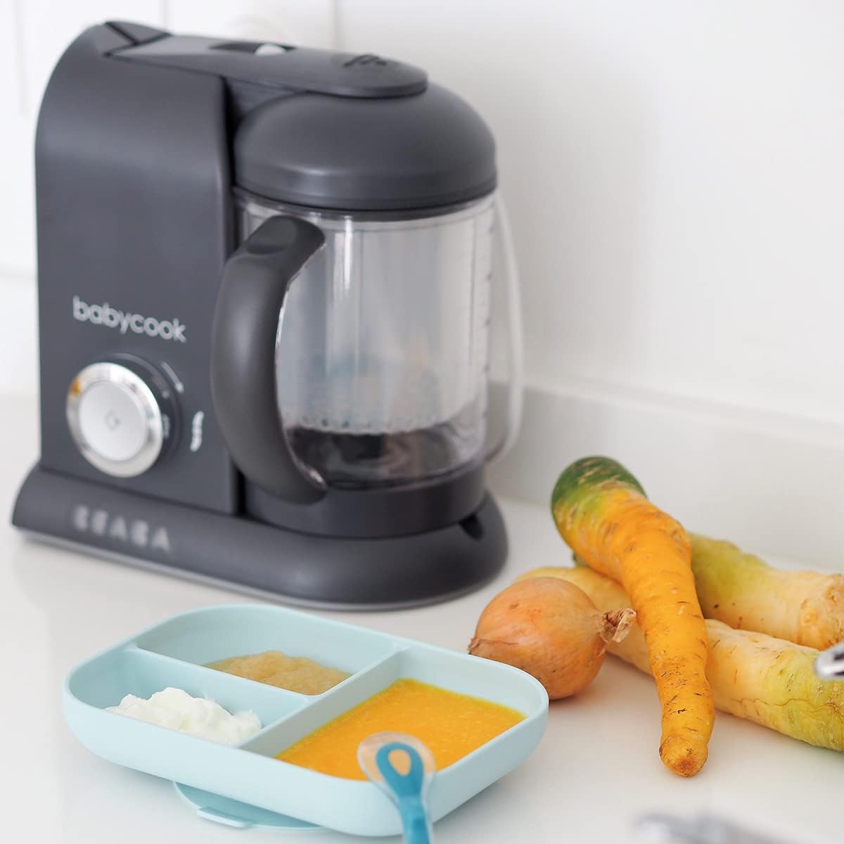 BÉABA Babycook Solo, Robot de cocina infantil 4 en 1, Tritura, cocina y cuece al vapor, Cocción rápida, Comida casera y delic
