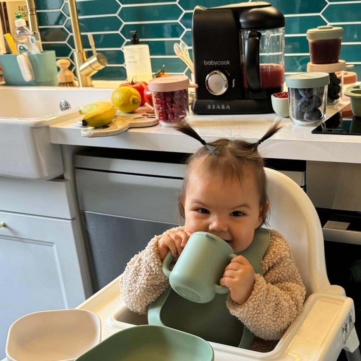 BÉABA Babycook Solo, Robot de cocina infantil 4 en 1, Tritura, cocina y cuece al vapor, Cocción rápida, Comida casera y delic