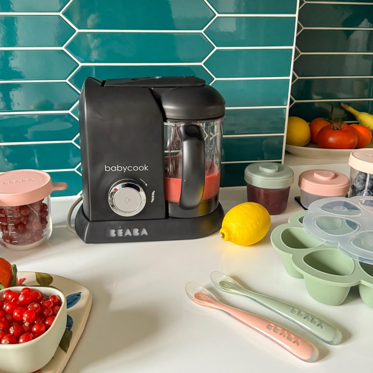 BÉABA Babycook Solo, Robot de cocina infantil 4 en 1, Tritura, cocina y cuece al vapor, Cocción rápida, Comida casera y delic