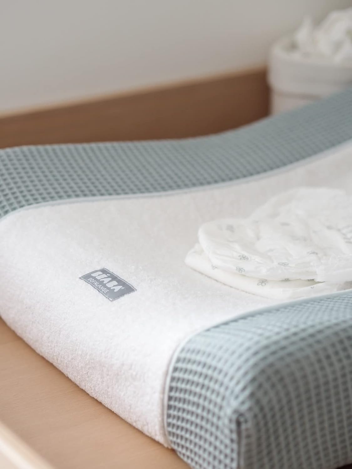 Imagen de producto BÉABA Funda para Colchón Cambiador Sofalange, 100% Algodón Ecológico, Tejido de Rizo, Absorvente, Tejidos
