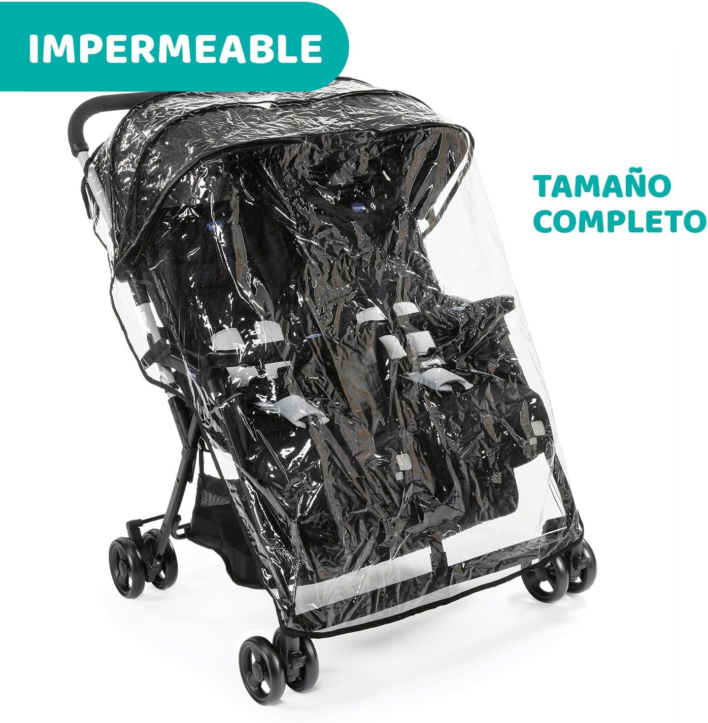 Chicco OHlalà Twin Silla de Paseo Gemelar desde 0 Meses hasta 15 kg para Gemelos y Hermanos, Cochecito Doble Reclinable y Ple