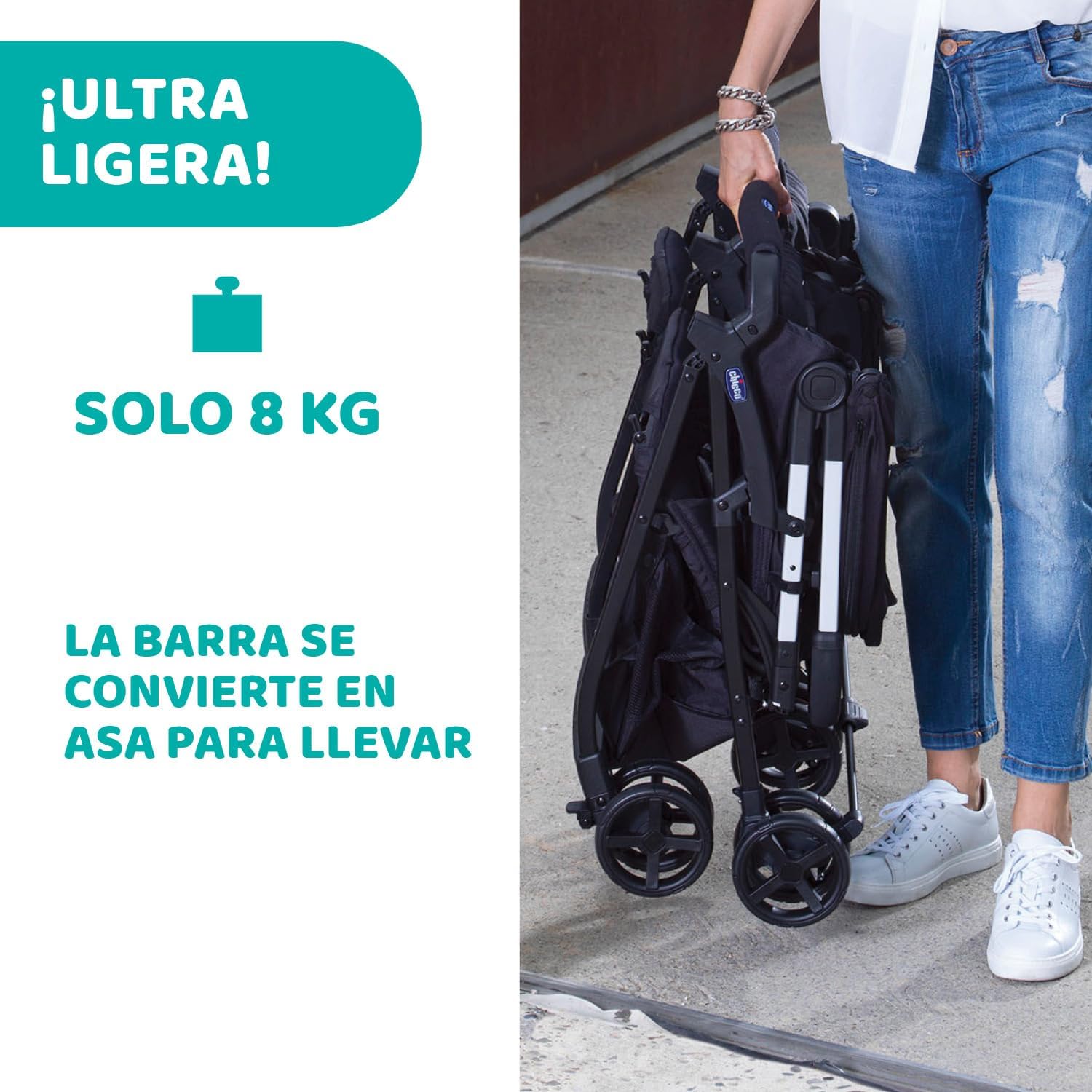 Chicco OHlalà Twin Silla de Paseo Gemelar desde 0 Meses hasta 15 kg para Gemelos y Hermanos, Cochecito Doble Reclinable y Ple
