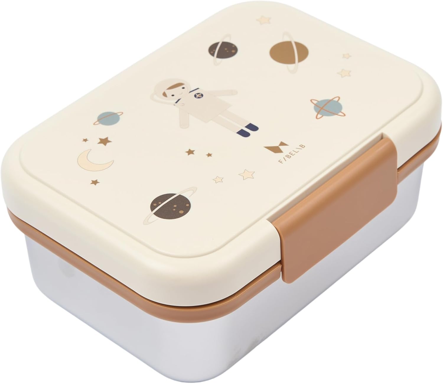 Fabelab Fiambrera para niños con compartimentos astronauta, fiambrera de acero inoxidable, 1000 ml, a prueba de fugas, fiambr