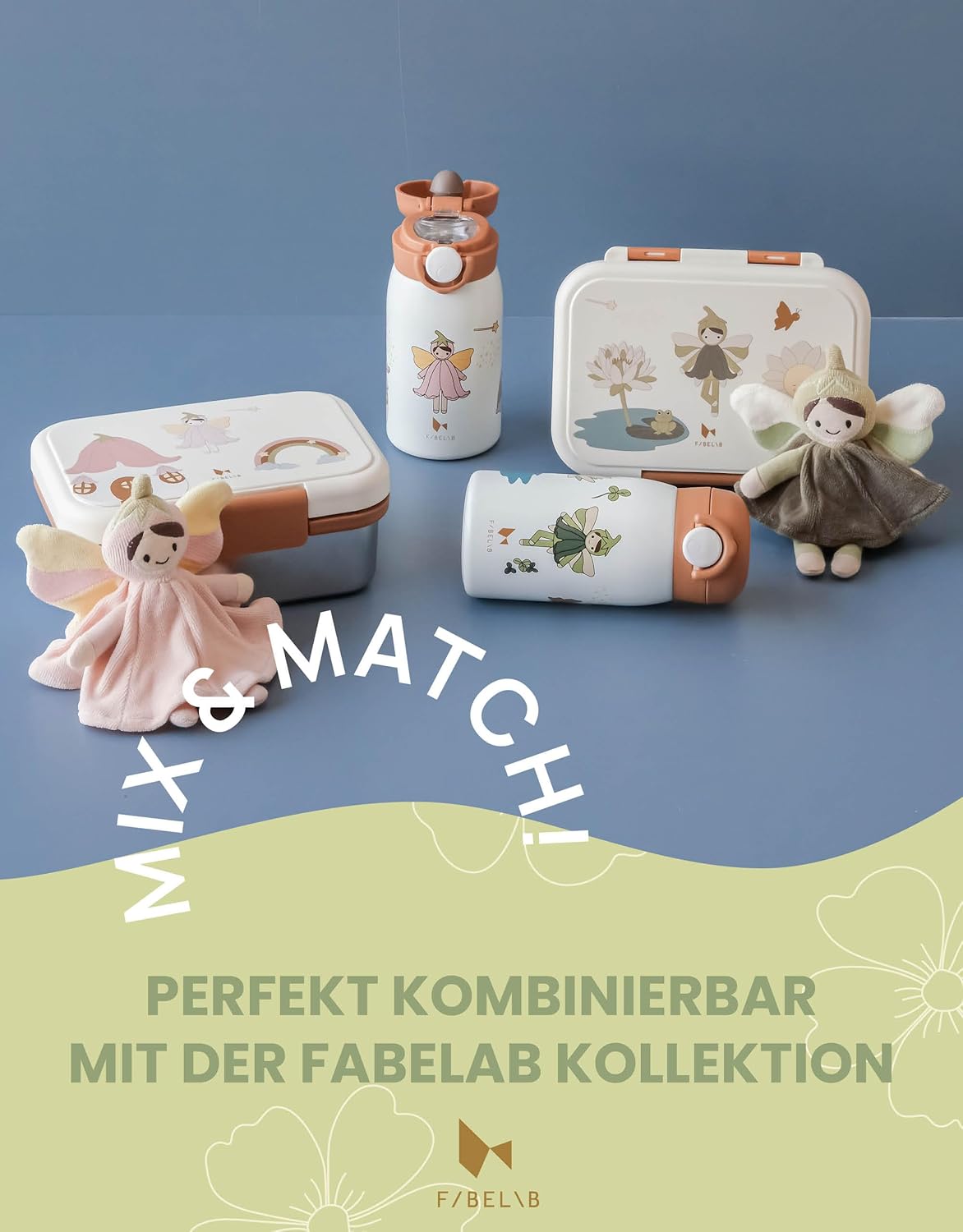 Fabelab Fiambrera para niños con compartimentos Bear Air Plane | Fiambrera de acero inoxidable 1000 ml a prueba de fugas | Fi