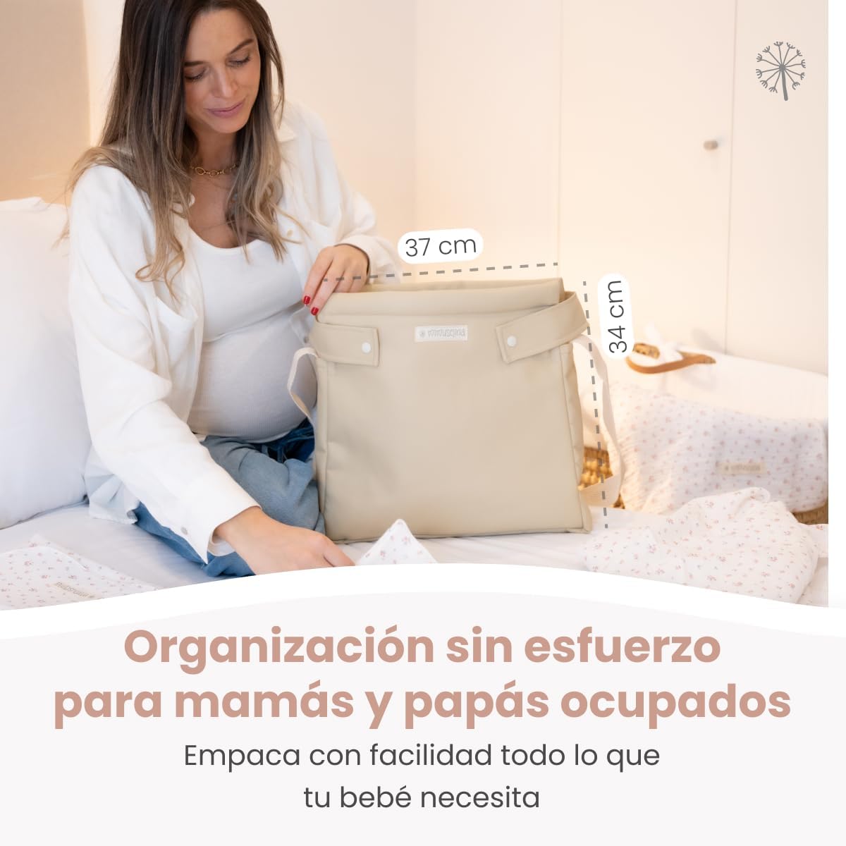 MIMUSELINA Bolso Carro Bebe | Pañalera Bebe organizador para silla paseo con gran capacidad | Bolso Maternidad Elegante y Prá