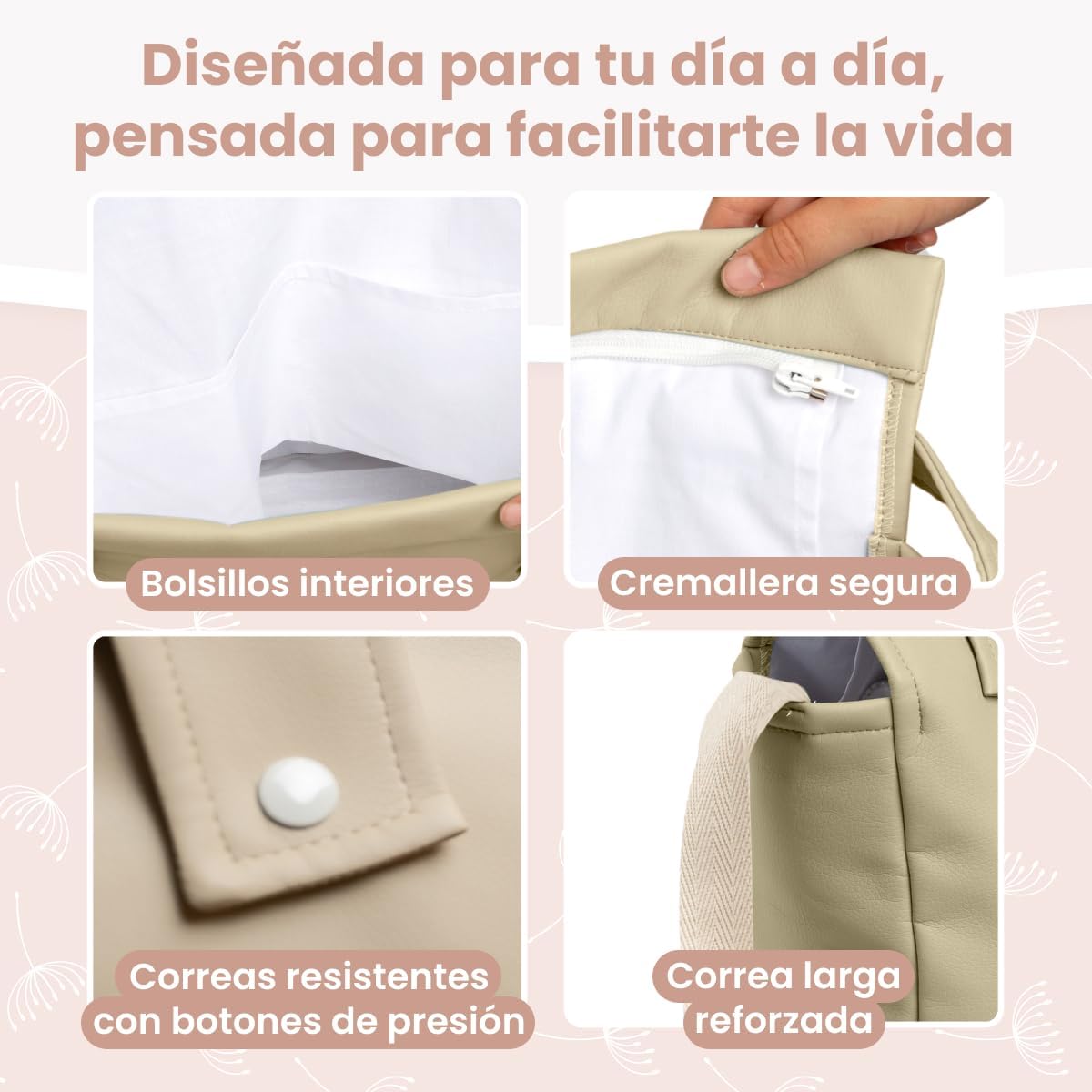 MIMUSELINA Bolso Carro Bebe | Pañalera Bebe organizador para silla paseo con gran capacidad | Bolso Maternidad Elegante y Prá