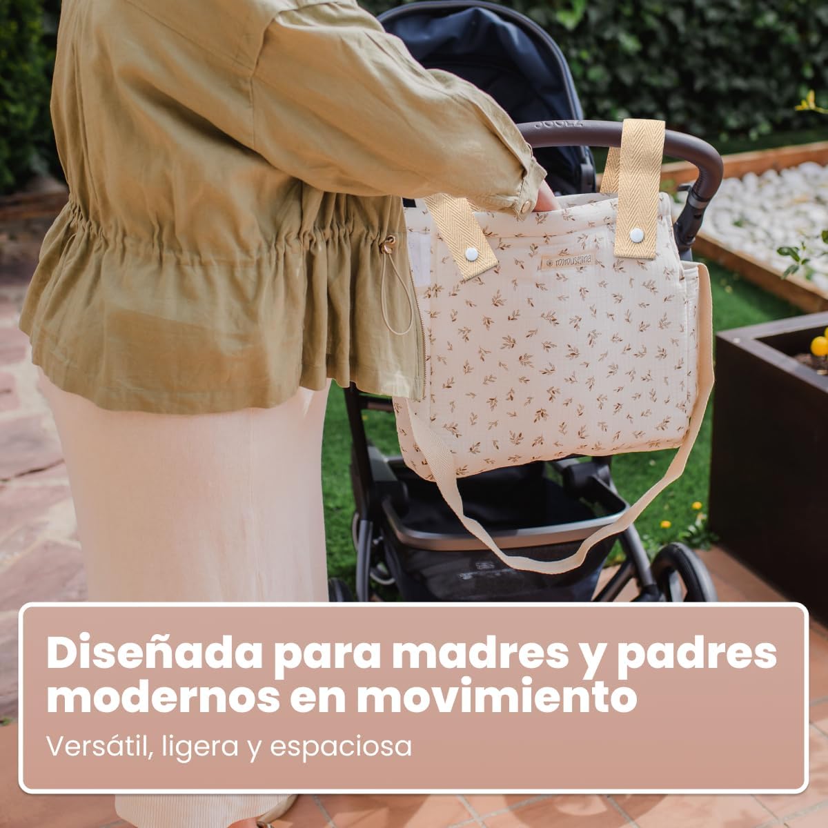 MIMUSELINA Bolso Carro Bebe | Pañalera Bebe organizador para silla paseo con gran capacidad | Bolso Maternidad Elegante y Prá