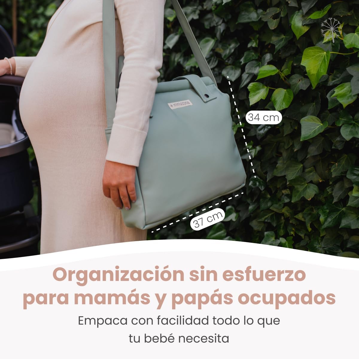 MIMUSELINA Bolso Carro Bebe | Pañalera Bebe organizador para silla paseo con gran capacidad | Bolso Maternidad Elegante y Prá