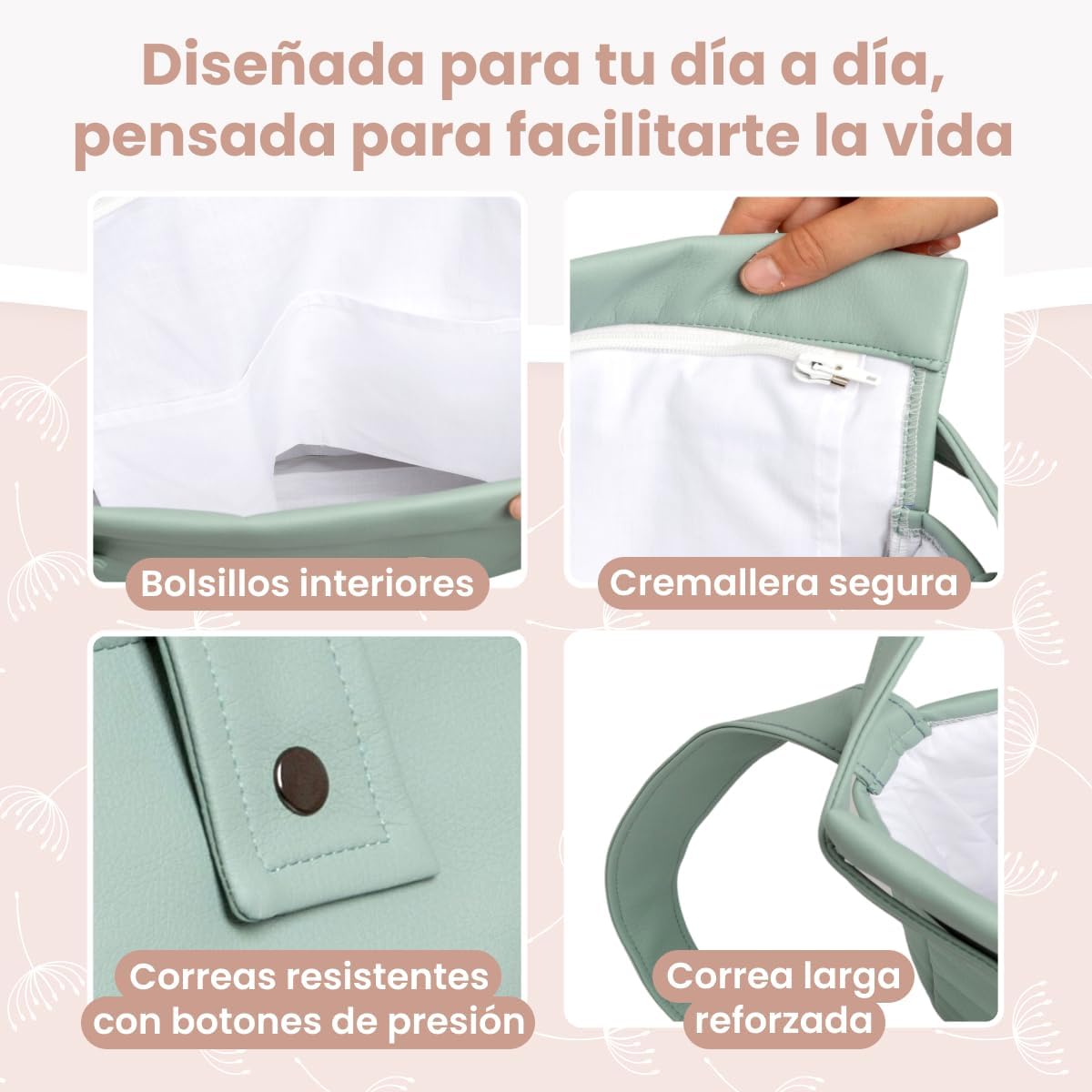 MIMUSELINA Bolso Carro Bebe | Pañalera Bebe organizador para silla paseo con gran capacidad | Bolso Maternidad Elegante y Prá