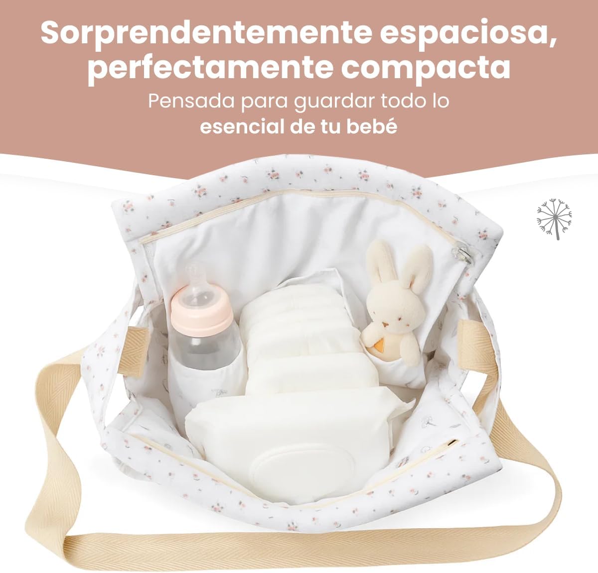 MIMUSELINA Bolso Carro Bebe | Pañalera Bebe organizador para silla paseo con gran capacidad | Bolso Maternidad Elegante y Prá
