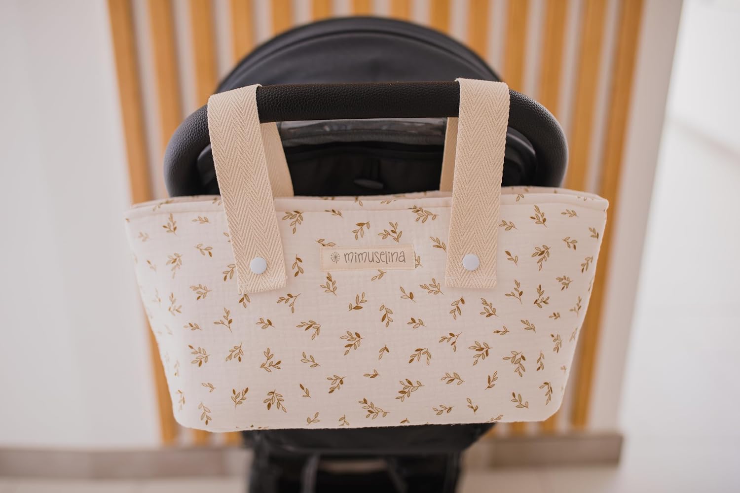 MIMUSELINA Bolso Carro Bebe | Pañalera Bebe organizador para silla paseo con gran capacidad | Bolso Maternidad Elegante y Prá