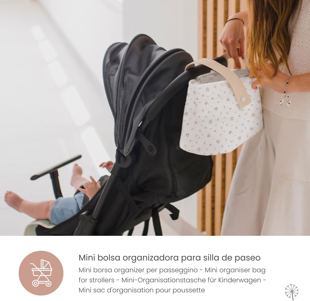 MIMUSELINA Bolso Carro Bebe | Pañalera Bebe organizador para silla paseo con gran capacidad | Bolso Maternidad Elegante y Prá