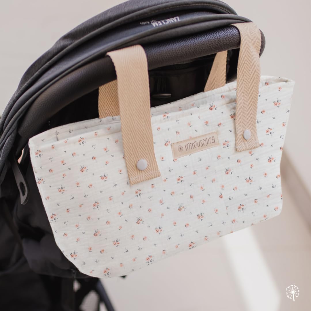 Detalle de MIMUSELINA Bolso Carro Bebe | Pañalera Bebe organizador para silla paseo con gran capacidad | Bolso Maternidad Ele