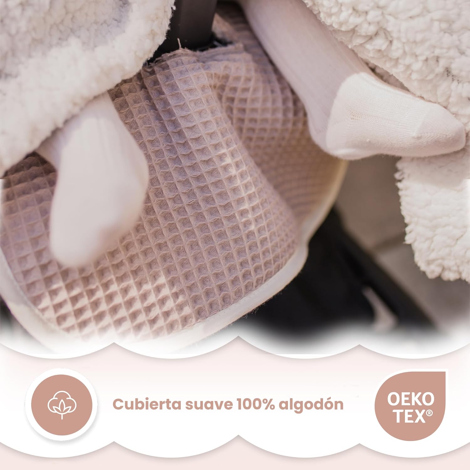 MIMUSELINA Colchoneta Silla Paseo Universal para Bebé en 100% Algodón OEKO-TEX | Funda Carrito Bebe Verano e Invierno, Transp