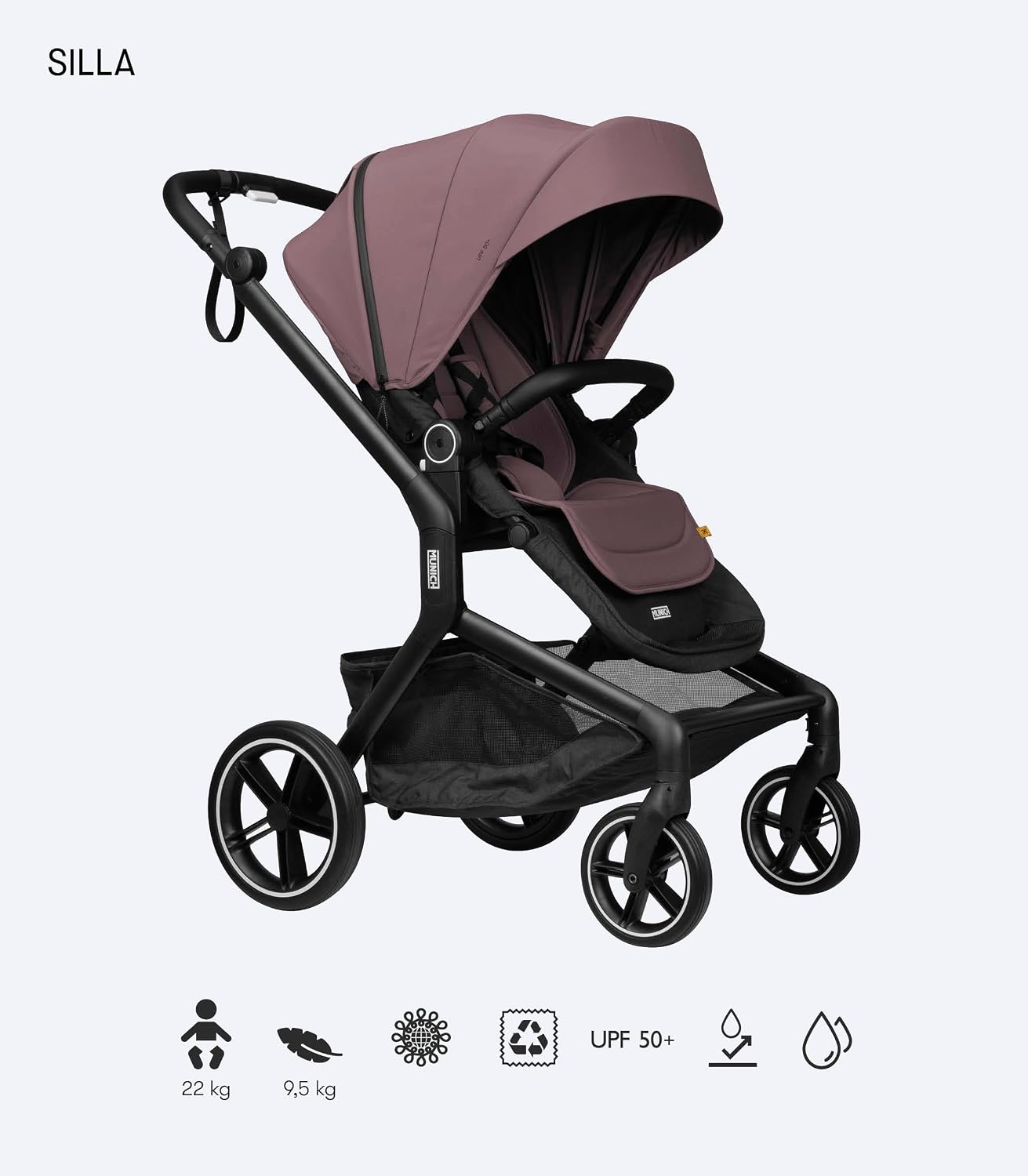 MUNICH Mun5, Cochecito de Bebé 2 en 1, Sistema de viaje, Silla De Paseo y Capazo, Carro Bebe, Fácil plegado, desde el nacimie