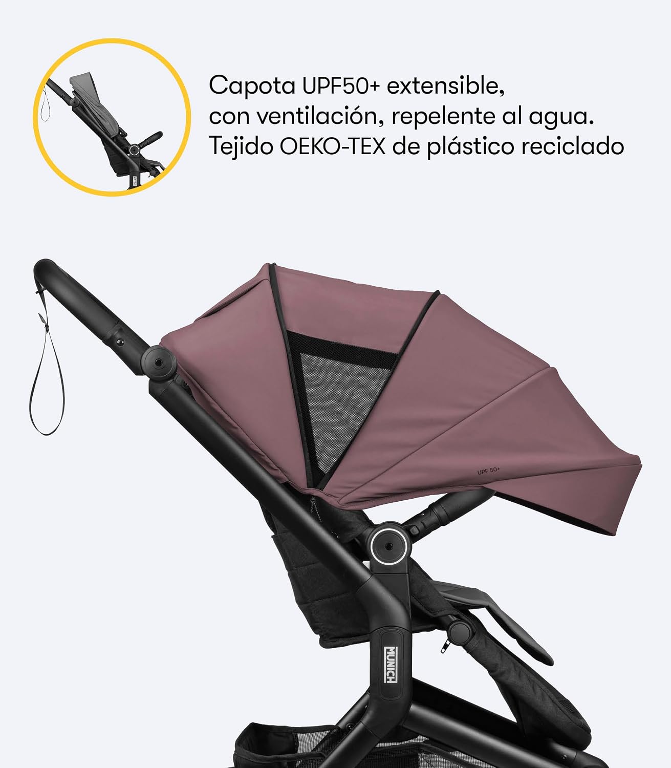 MUNICH Mun5, Cochecito de Bebé 2 en 1, Sistema de viaje, Silla De Paseo y Capazo, Carro Bebe, Fácil plegado, desde el nacimie