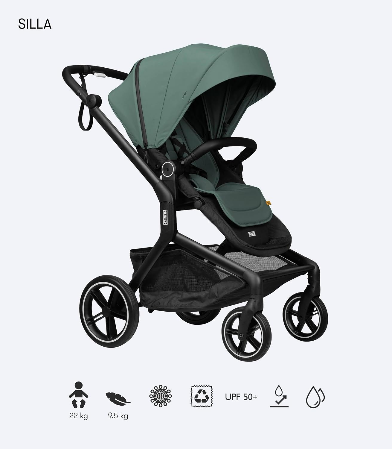 MUNICH Mun5, Cochecito de Bebé 2 en 1, Sistema de viaje, Silla De Paseo y Capazo, Carro Bebe, Fácil plegado, desde el nacimie